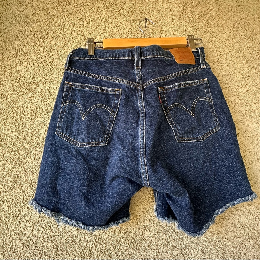 501 Levi's Dark Blue biker shorts - Picture 3 of 7